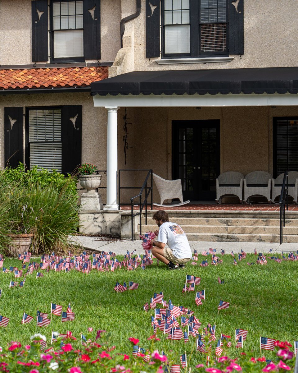 Today, we remember and honor the lives lost on September 11, 2001. A heartfelt thank you to everyone who contributed to the beautiful display of flags in the Crisp-Ellert Garden. #NeverForget