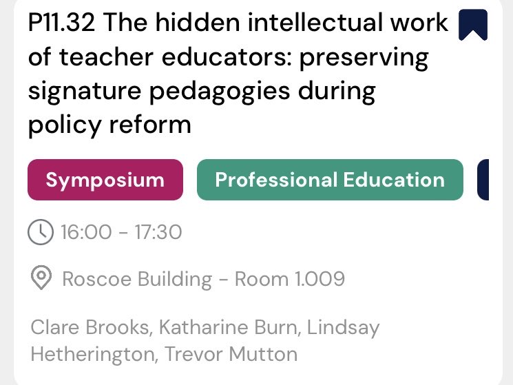 Dr Keither Parker (@keitherparker) on Twitter photo What a great session this is with <a href="/DrClareBrooks/">Clare Brooks</a> and colleagues…..very thought provoking re changes in ITE and different perspectives on how these might be managed! Accommodation versus subversion.
#BERAWERA2024 What a great session this is with <a href="/DrClareBrooks/">Clare Brooks</a> and colleagues…..very thought provoking re changes in ITE and different perspectives on how these might be managed! Accommodation versus subversion.
#BERAWERA2024