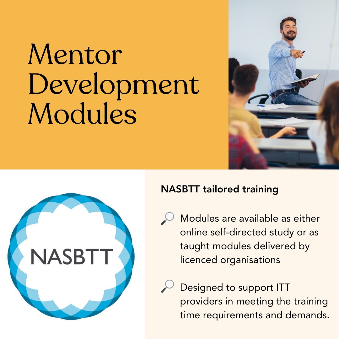 "Developed in response to the 2024 mentoring requirements, <a href="/NASBTT/">NASBTT</a> Mentor Development Modules offer a flexible suite of training resources that can be embedded within existing elements of your mentor training."

Learn more: org.pulse.ly/hu521dcirg

#Teaching #Mentoring #Training