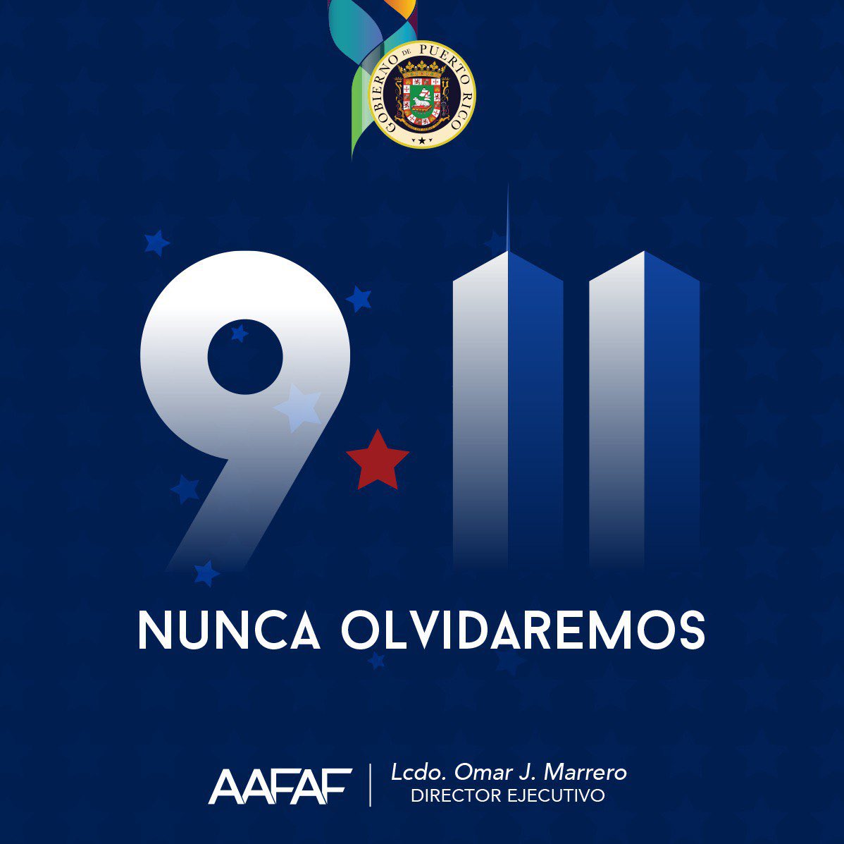 prdiraafaf's tweet photo. Recordamos con respeto y gratitud a quienes perdieron sus vidas y a los héroes que respondieron con valentía durante los eventos del 11 de septiembre de 2001. Unidos en memoria, renovamos nuestro compromiso con la seguridad, la justicia y la libertad para todos.
 #NeverForget https://t.co/V89B7f6t9S