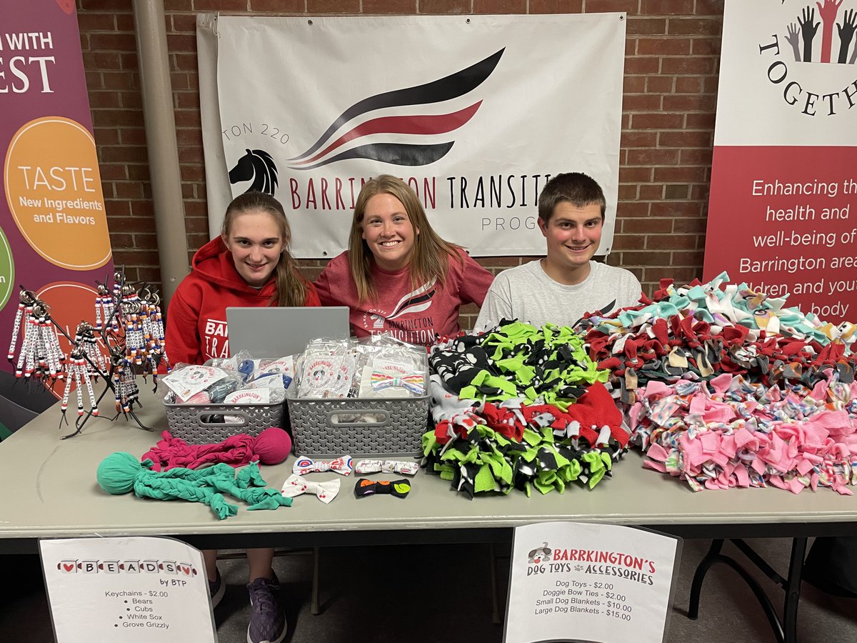 Barrington Transition Program students recently set up their microbusiness pop-up shop - "Popping with a Purpose" at Grove's Back-to-School Night and highlighted some of their products! #ThePlaceToB