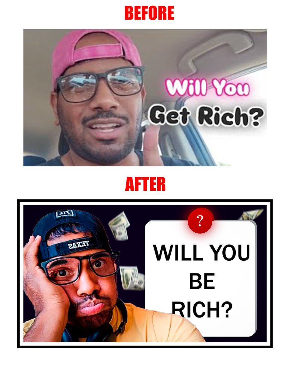 VhimSpak's tweet image. 𝘽𝙚𝙛𝙤𝙧𝙚 𝙫𝙨 𝘼𝙛𝙩𝙚𝙧! 🖼️✨ 

Took an existing YouTube thumbnail and elevated it with a fresh new look.

What do you think of the upgrade? 

#ThumbnailDesign #BeforeAndAfter #DesignUpgrade