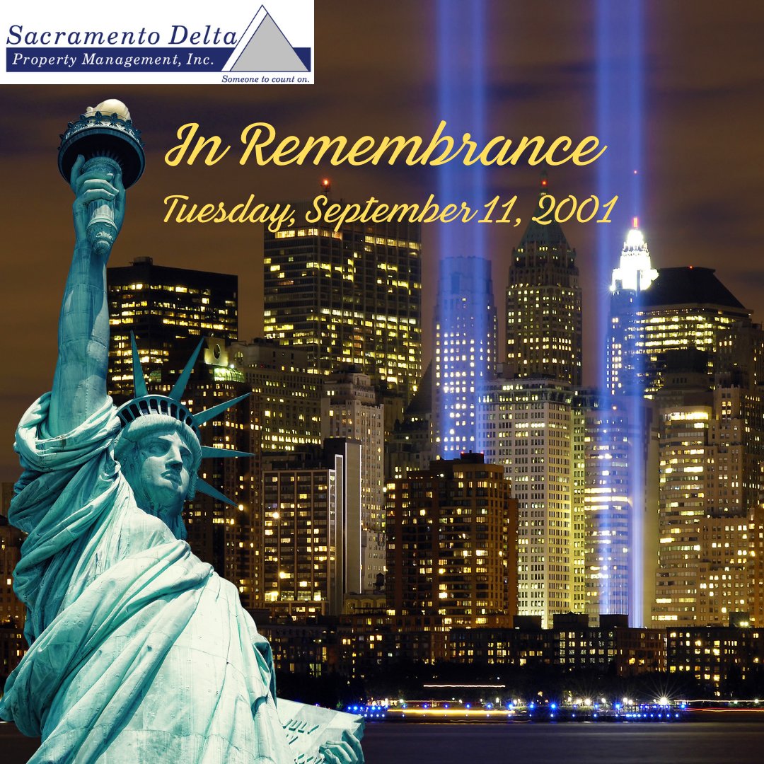 SacDeltaPM's tweet photo. In remembrance of precious lives lost in the Twin Towers, the lost souls on Flight 93 and Flight 77, along with 125 lives lost at the Pentagon, and the fearless first responders. 

 #NeverForget #September11 #FirstResponders #TwinTowers https://t.co/zMnxuFl3SO