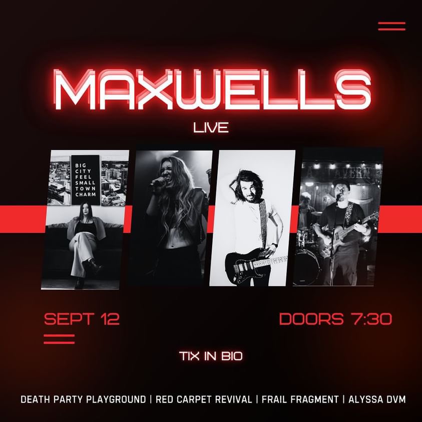 FrailFragment (@frailfragment) on Twitter photo Support Indie Music!
Frail Fragment in Waterloo tomorrow w/Red Carpet Revival, Alyssa DVM & Death Party Playground
<a href="/maxwellsmusic/">Maxwell's Waterloo</a> Support Indie Music!
Frail Fragment in Waterloo tomorrow w/Red Carpet Revival, Alyssa DVM & Death Party Playground
<a href="/maxwellsmusic/">Maxwell's Waterloo</a>