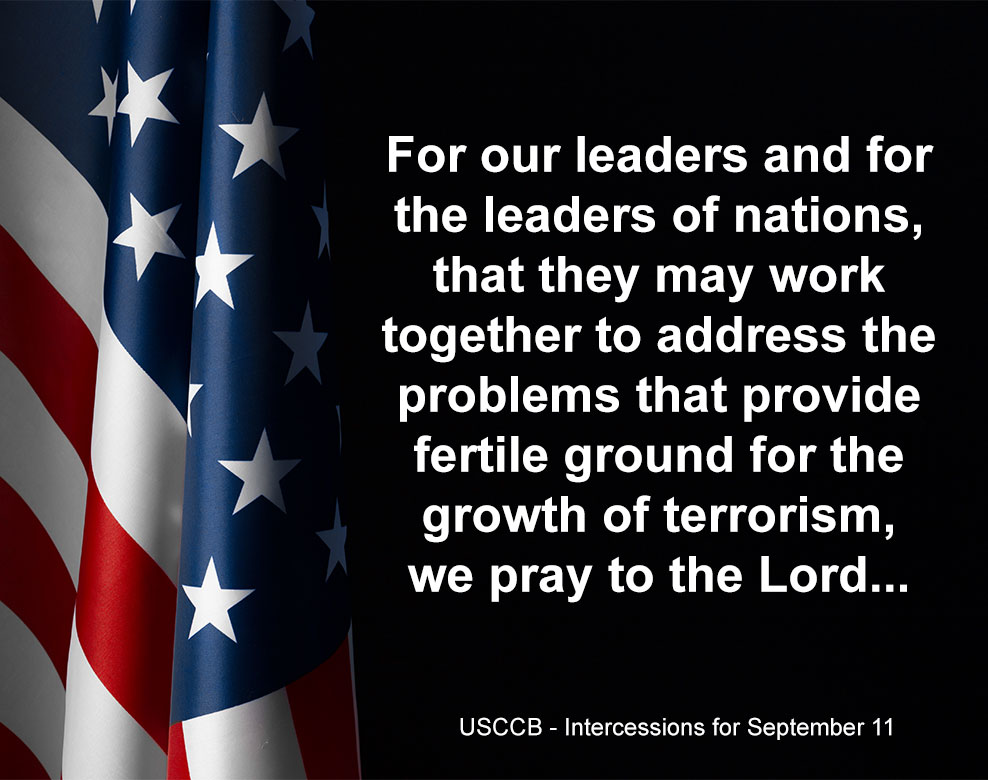 DIOCESEofCLE's tweet photo. We pray for all of those affected by the events of Sept. 11, 2001.  May eternal rest be granted to those who were lost and may God's comforting presence be with their families... #PatriotDay #September11 https://t.co/130Llz8YzM