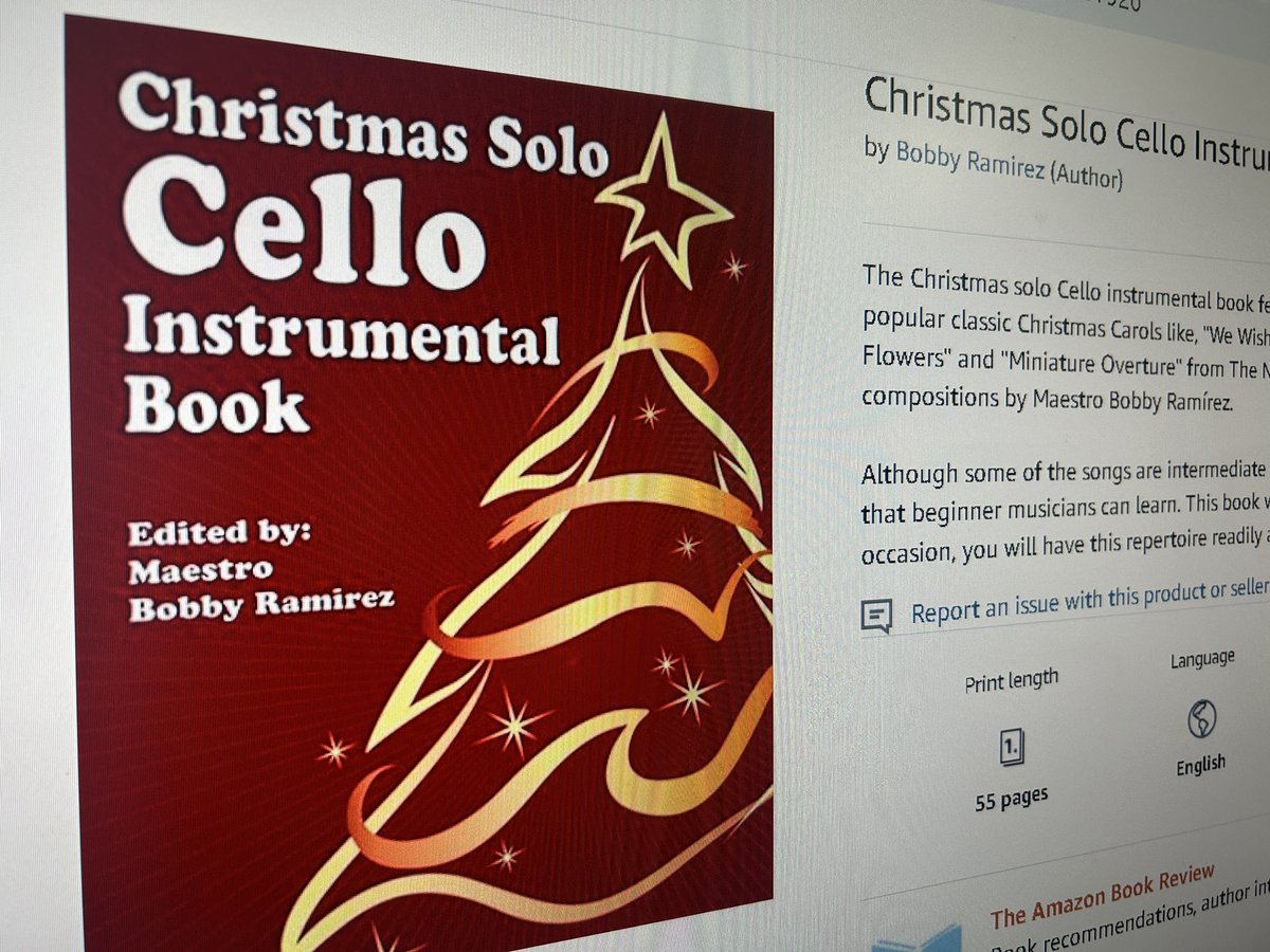 New book just published on #Amazon #Christmas solo #cello #violoncello #instrumental book. Also available for #violin #viola