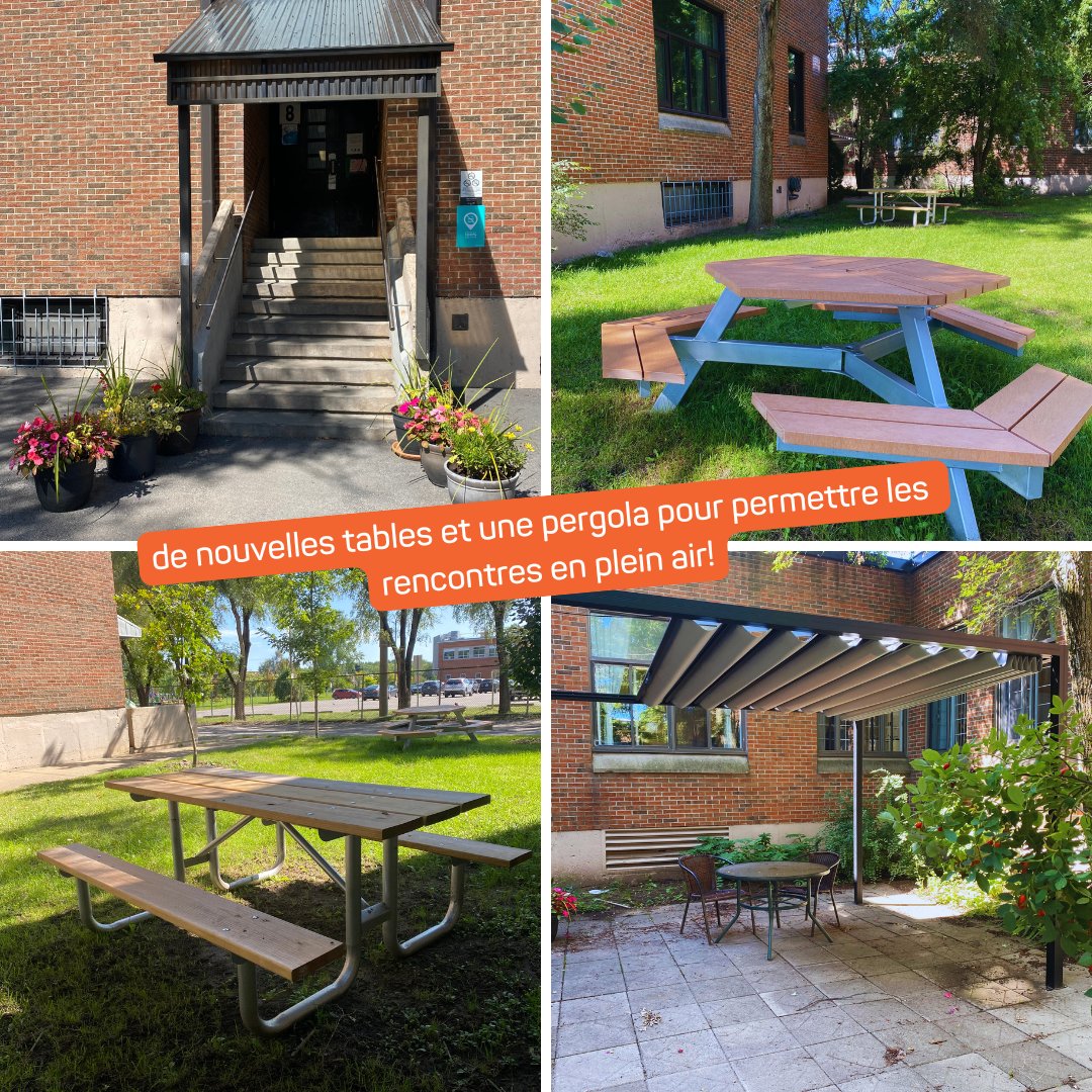 fdependancesmtl's tweet photo. Grâce à votre générosité, nos usager·ère·s des points de service Louvain et Prince-Arthur peuvent profiter de nouveaux espaces de détente et de bien-être! 🌿

La cour de Louvain a été transformée avec une magnifique pergola, des tables à pique-nique, et un espace de jardinage. 🪴 https://t.co/sqRTV5Chqr