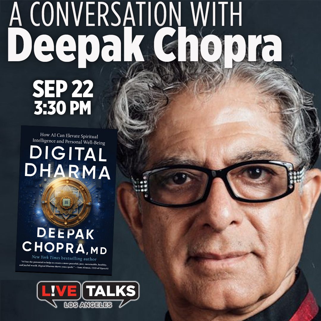 Deepak Chopra (@deepakchopra) on Twitter photo Excited to be in Los Angeles, CA on Sept 22nd at the Robert Frost Auditorium in Culver City hosted by <a href="/LiveTalksLA/">Live Talks LA</a>. I will be sharing insights from my 95th book Digital Dharma: How AI Can Elevate Spiritual Intelligence and Personal Wellbeing which will be published on Sept 17, Excited to be in Los Angeles, CA on Sept 22nd at the Robert Frost Auditorium in Culver City hosted by <a href="/LiveTalksLA/">Live Talks LA</a>. I will be sharing insights from my 95th book Digital Dharma: How AI Can Elevate Spiritual Intelligence and Personal Wellbeing which will be published on Sept 17,