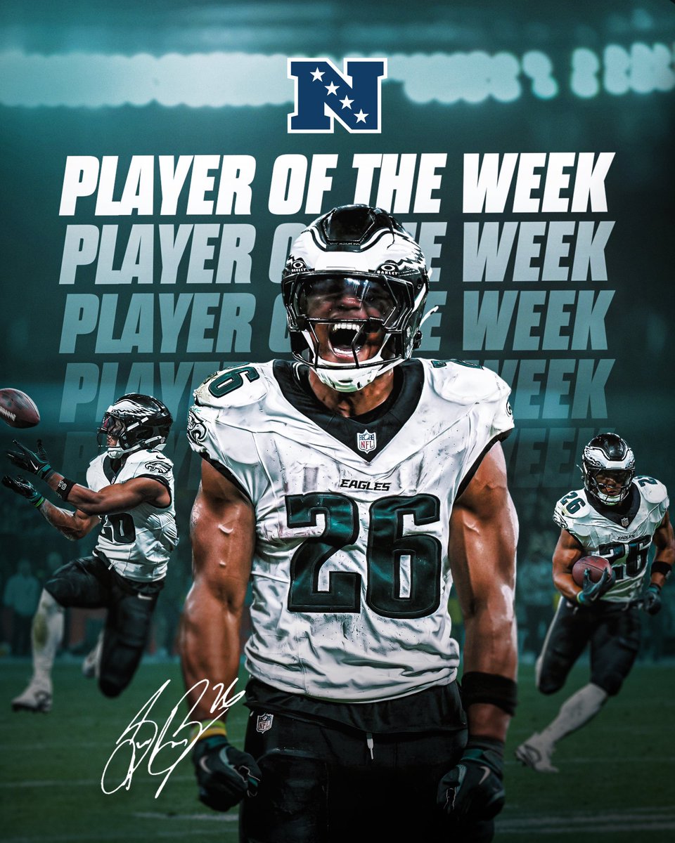 Philadelphia Eagles (@eagles) on Twitter photo Are you even surprised? ๐ค
<a href="/saquon/">Saquon Barkley</a> has been named the NFC Offensive Player of the week! Are you even surprised? ๐ค
<a href="/saquon/">Saquon Barkley</a> has been named the NFC Offensive Player of the week!