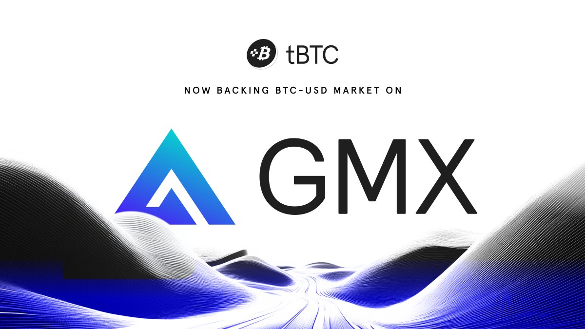 🚨 tBTC is now backing a BTC-USD trading market on <a href="/GMX_IO/">GMX 🫐</a>

What does this mean for you and tBTC?

• Improved decentralization for GMX
• More ways to earn with tBTC
• Incentives in ARB &amp; T
• Improved tBTC liquidity on Arbitrum

This comes of the back of the announcement of