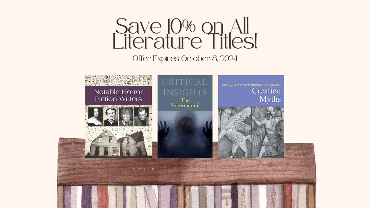 Experience the Wide Variety of Literary Genres with Award-winning Literature Titles from Salem Press. 10% Savings &amp; Free Online Access! conta.cc/3XkGsdx