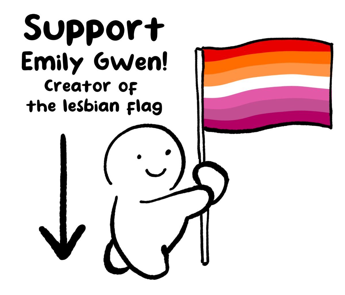 MsBonnieArt's tweet image. This is the creator of the current lesbian flag! They are in poverty and don't make a cent from corporations using their design! Please donate to them!