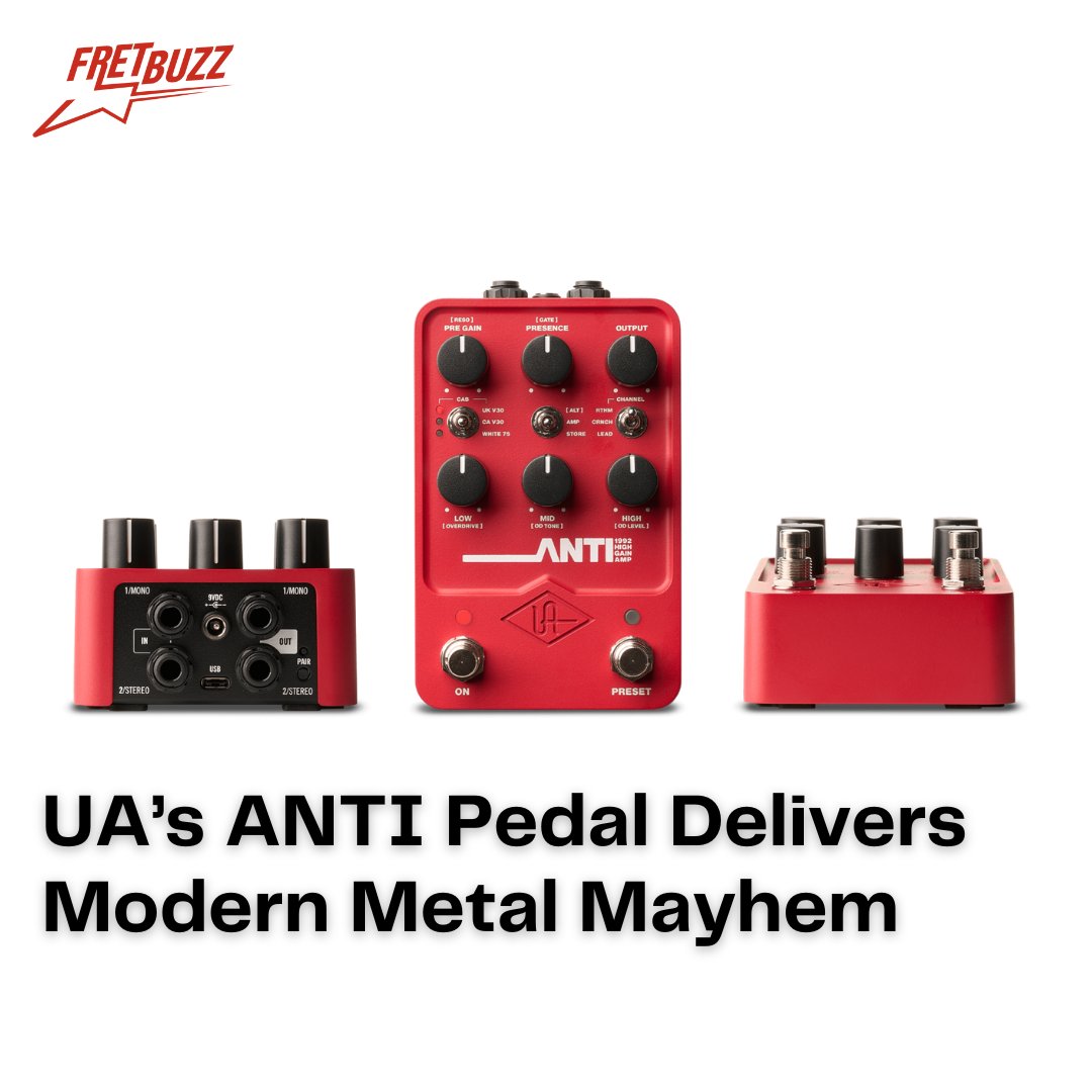 Feel the power of metal with Universal Audio's ANTI 1992 High Gain Pedal! From death metal to nu-metal, achieve iconic tones modeled after the legendary Peavey 5150. Ready to unleash your heaviest riffs? #GuitarPedal #MetalMusic
