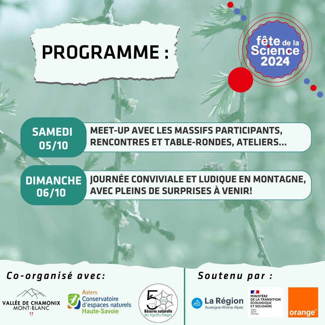 🎉📅 Phénoclim fête ses 20 ans les 5 &amp; 6 octobre à Chamonix Mont-Blanc !

Au programme :
🥪 #ScienceSandwich, 📊 conférences, tables rondes, ⛰️ sortie terrain &amp; + encore ! 🌿

Gratuit &amp; ouvert à tous !

Infos et détails à retrouver sur 👉blog.creamontblanc.org/?p=5692

#FDS2024
