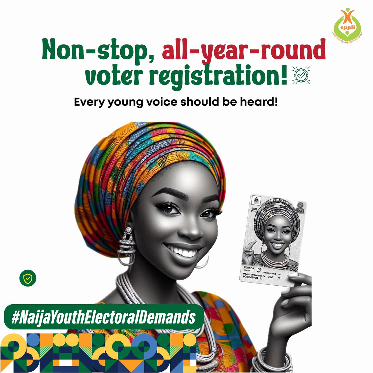 INEC we need continuous voter registration! 🗳️ Let's make it non-stop, all-year-round so everyone can register anytime. Plus, why wait 90 days before elections? Make it 60, so new voters don’t miss out! Time 2 amend those sections in the Electoral Act. #NaijaYouthElectoralDemands