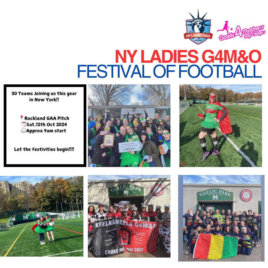 NY Ladies G4M&amp;Os festival of Football countdown has officially begun 🙌💃🏻💃🏻 

We are so excited to get things rolling with only 4 weeks to go, and believe it or not all counties are represented 🇮🇪🤩😳. 

Teams, get tagging @newyorkladiesgaa with your post training sessions pics📸