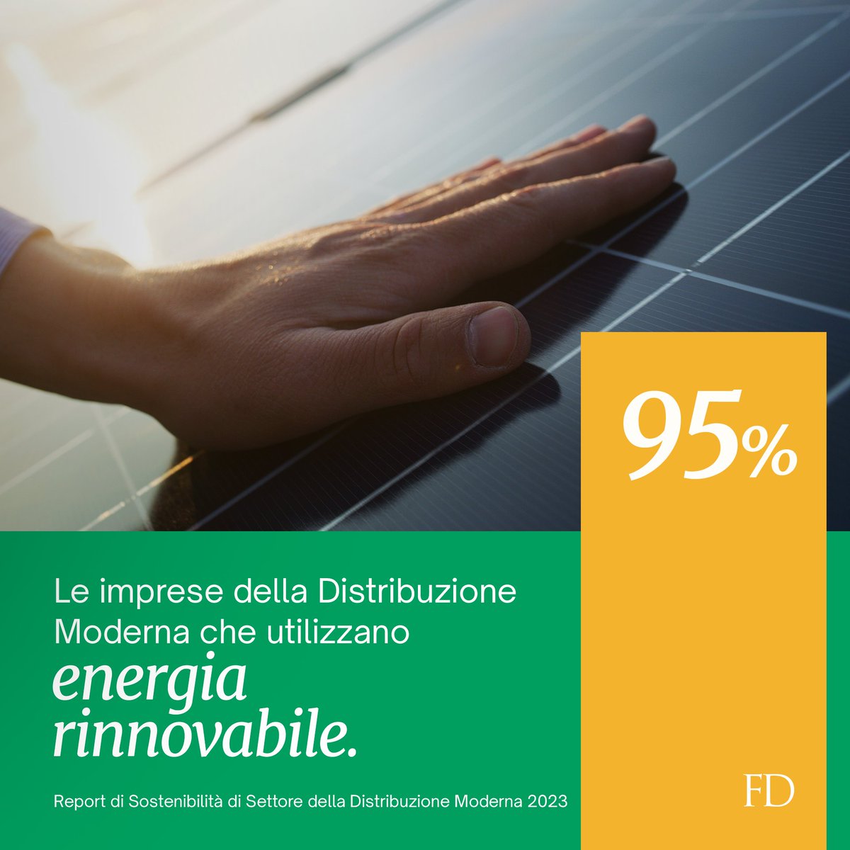Federdis's tweet photo. #Energia pulita per un futuro più green: è uno dei temi al centro del percorso di #sostenibilità delle aziende della #DistribuzioneModerna. Un impegno quotidiano per utilizzare sempre di più energia rinnovabile e ridurre i consumi: https://t.co/MYMJMGmWDy https://t.co/uCnv7aoe6i