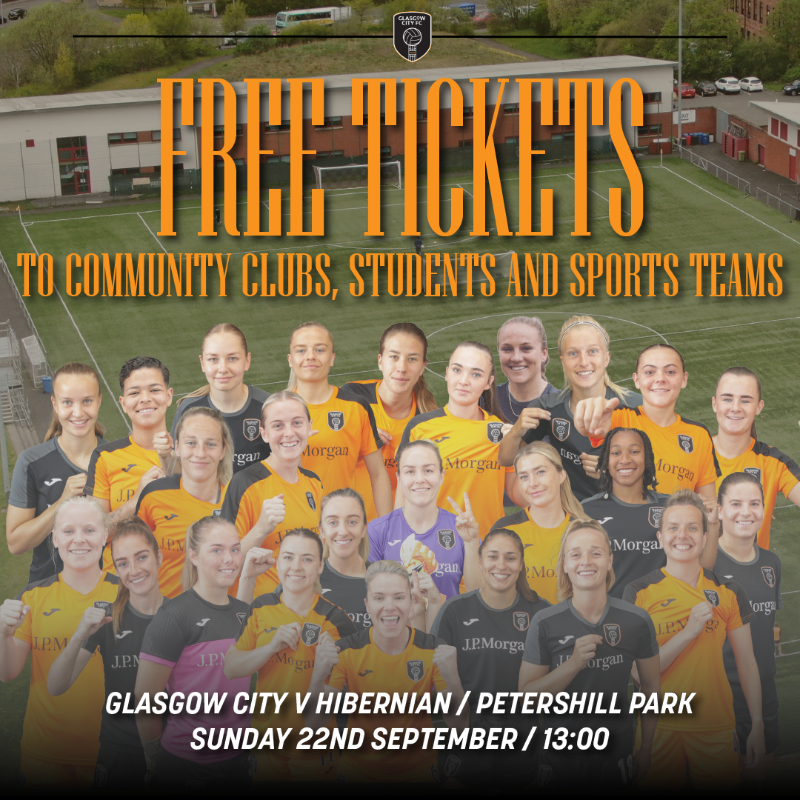 GlasgowCityFC's tweet photo. We're coming back to Peasy and we want you there to help us celebrate.

If you are involved in a community club, sports group or student sports team and would like to attend then we'd love to welcome you to our home.

All the details on how to claim your free tickets found below.