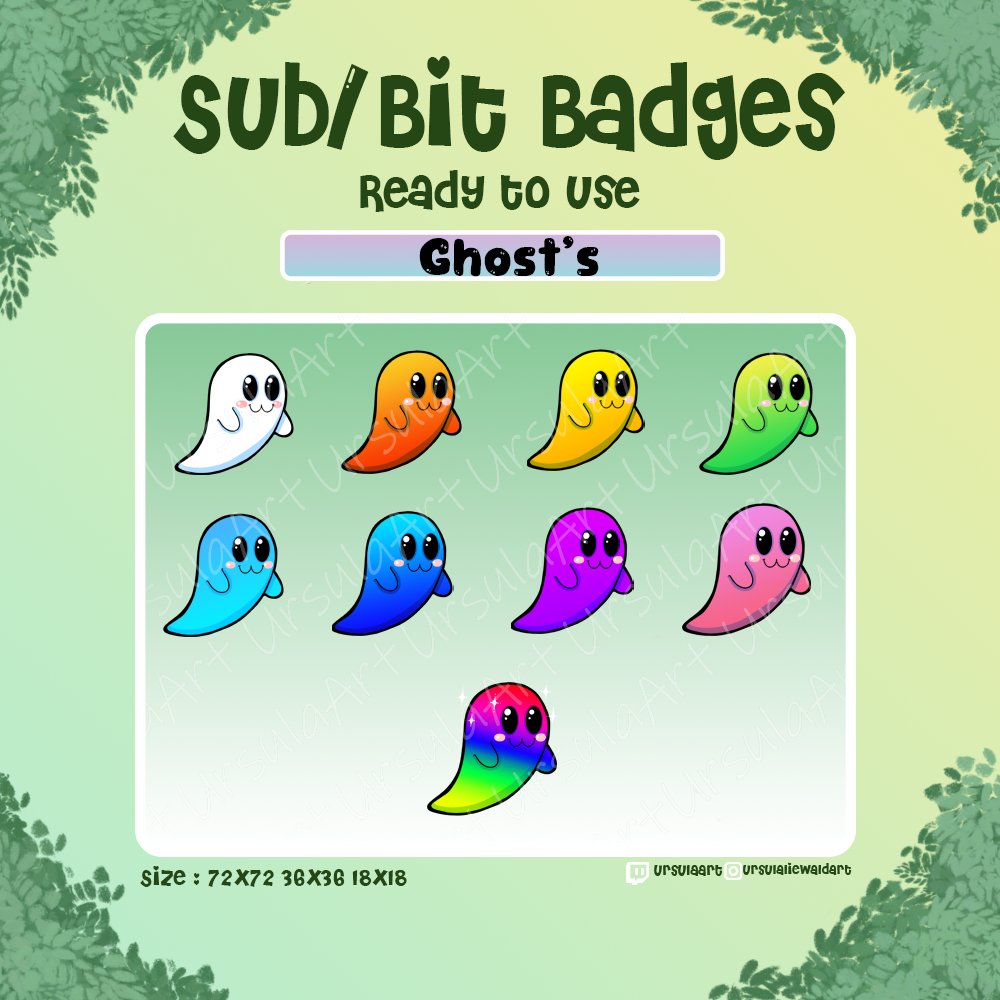 Spooky season is almost here !  want to add some spook to your stream with these new sub/bit badges available in my etsy store!
etsy.com/uk/listing/179…

#Ghost #subbadge #bitbadge #bit #sub #twitchart #ursulaliewaldart #twichart #ursulaart #spooky #Halloween2024