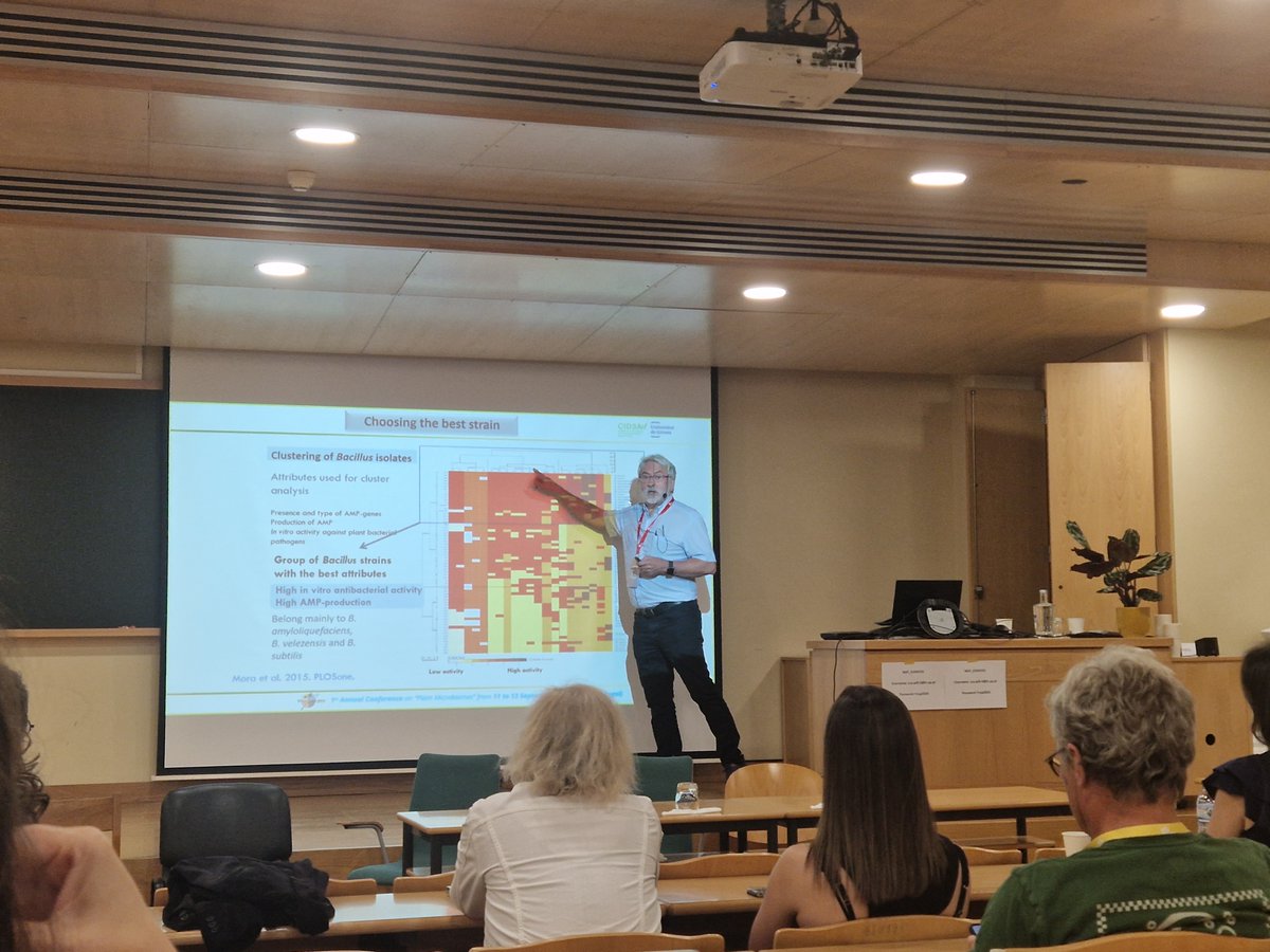 The first annual conference on the COST action MicropBiomes has started! We have been spoiled with some wonderful talks and keynote lectures such as the one of @EmilioMontesinos  who showed us the importance of functional peptides in plant disease control.