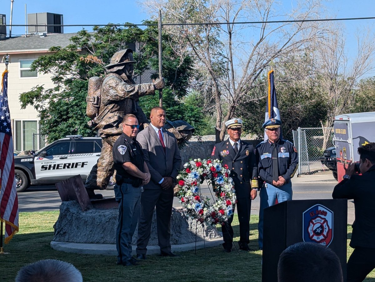 FBIElPaso's tweet image. FBI - El Paso: Today #FBIEP attended the #EPFD 23rd 9/11 Anniversary ceremony. We were honored to remember those lives lost and the fellow brothers and sisters in uniform who sacrificed their lives to save others. We will #NeverForget #Sept11