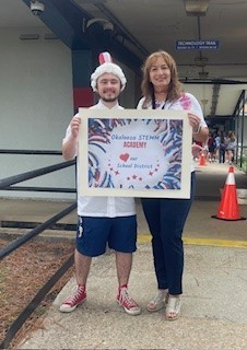 STEMM celebrated  Patriots Day with signs and decked out in Red, White, and Blue !