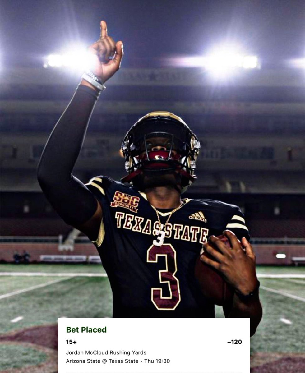 _TheTech_'s tweet image. #CFB Week 3 

🏈Jordan McCloud 15+ Rsh Yds🏈

@CashUpSports #DraftKings #GamblingX #GamblingTwitter #NCAAF
