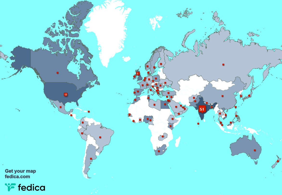 I have 3 new followers from India, and more last week. See fedica.com/!chandni1910
