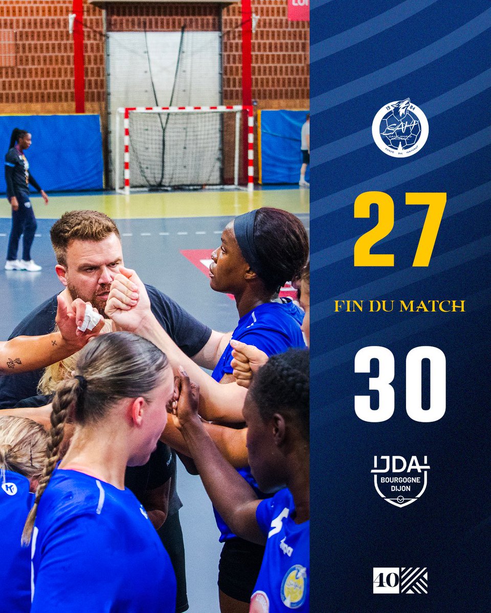 𝗙𝗜𝗡 𝗗𝗨 𝗠𝗔𝗧𝗖𝗛

Les Louves s'inclinent ce soir face à la JDA Dijon sur le score de 27 à 30.

🔜 Prochain rendez-vous la semaine prochaine pour le Derby à Sambre 🔥

#SAHPH #Louves