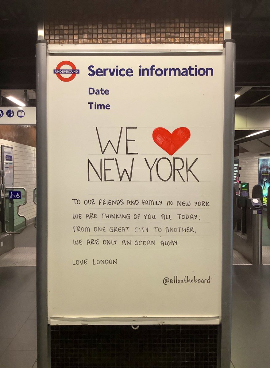 allontheboard's tweet photo. We Love You New York. We are thinking of you today. Love London

#NewYork #NeverForget #September11 https://t.co/MlfGRaJTaz