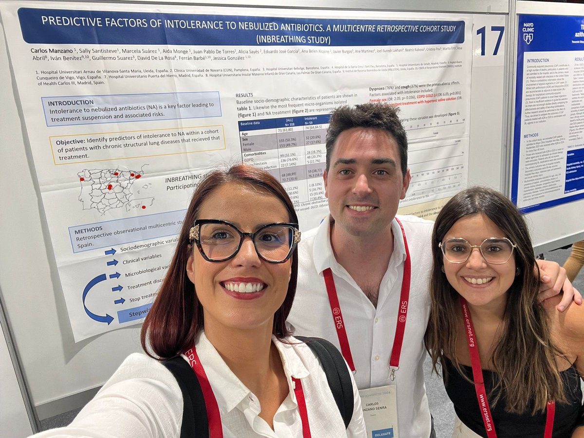 Representación de 3 miembros del GETIR en el congreso internacional ERS 📍Viena, Austria 2024 #ERS #GETIR