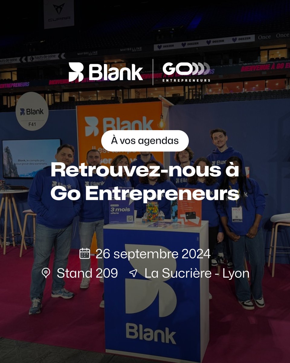 Vous faites quelque chose le 26 septembre ? 📅
Nous oui ! 

On sera présent au salon <a href="/GoEntrepreneurs/">GO Entrepreneurs</a> à Lyon ! 🤩

Venez nous rendre visite au stand 209 👋🏼