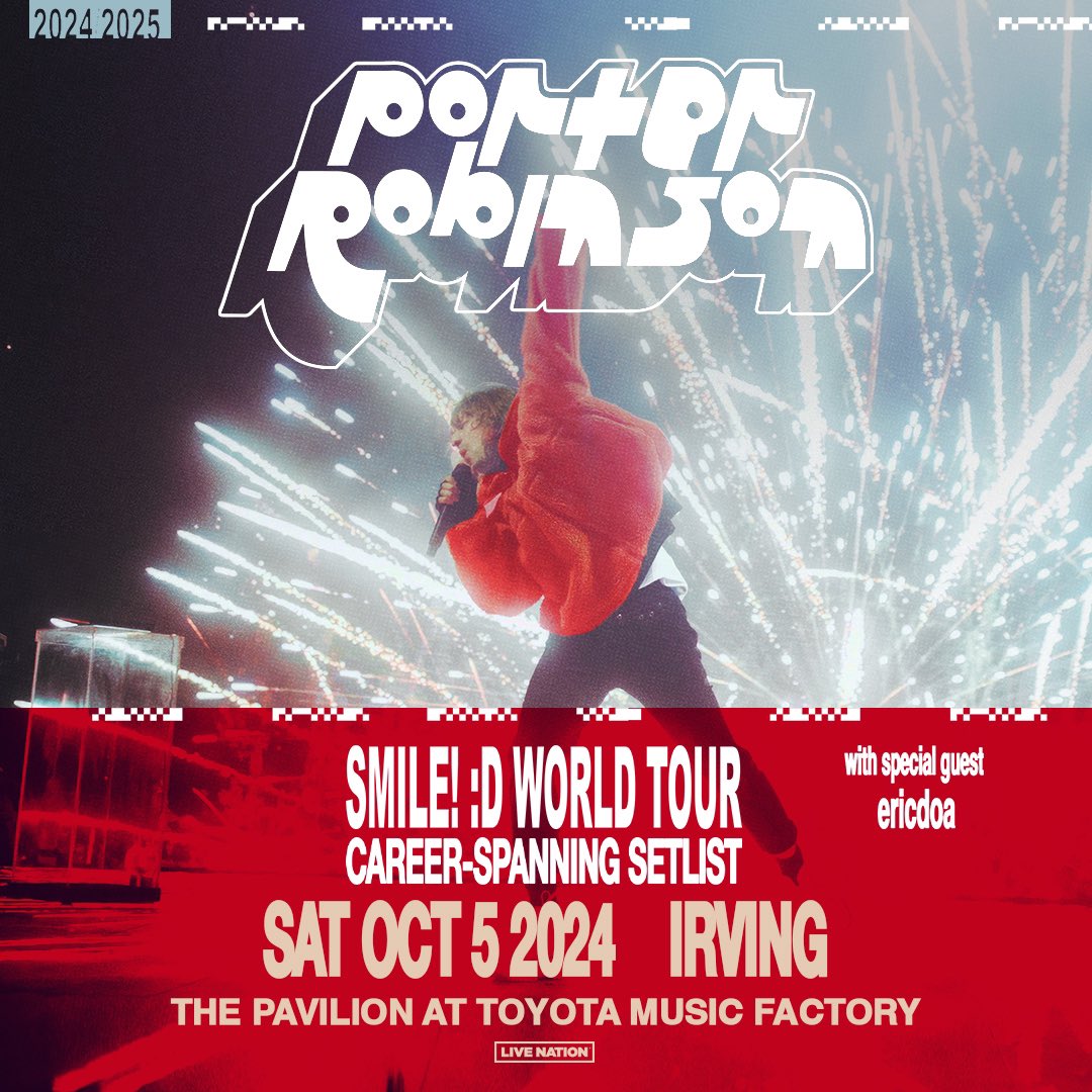 DALLAS FAM!! — Would YOU like a chance to WIN 2 TICKETS to see @PorterRobinson in Dallas on 10/05!?

Here’s how to enter:
• Simply like &amp; repost
• 3 friends in the comments
• Follow: <a href="/LiveNationDFW/">Live Nation DFW</a> &amp; <a href="/FullGrindTexas/">Full Grind Entertainment</a> 

Winner will be chosen on 10/03 🤞🏼 good luck everyone! 🍀