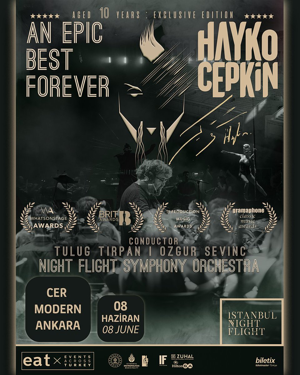 Hayko Cepkin, "En Epic Symphony" projesi ile İzmir'de sahne alacak.

📅 16 Eylül Pazartesi
📍 Kültürpark Açıkhava Tiyatrosu