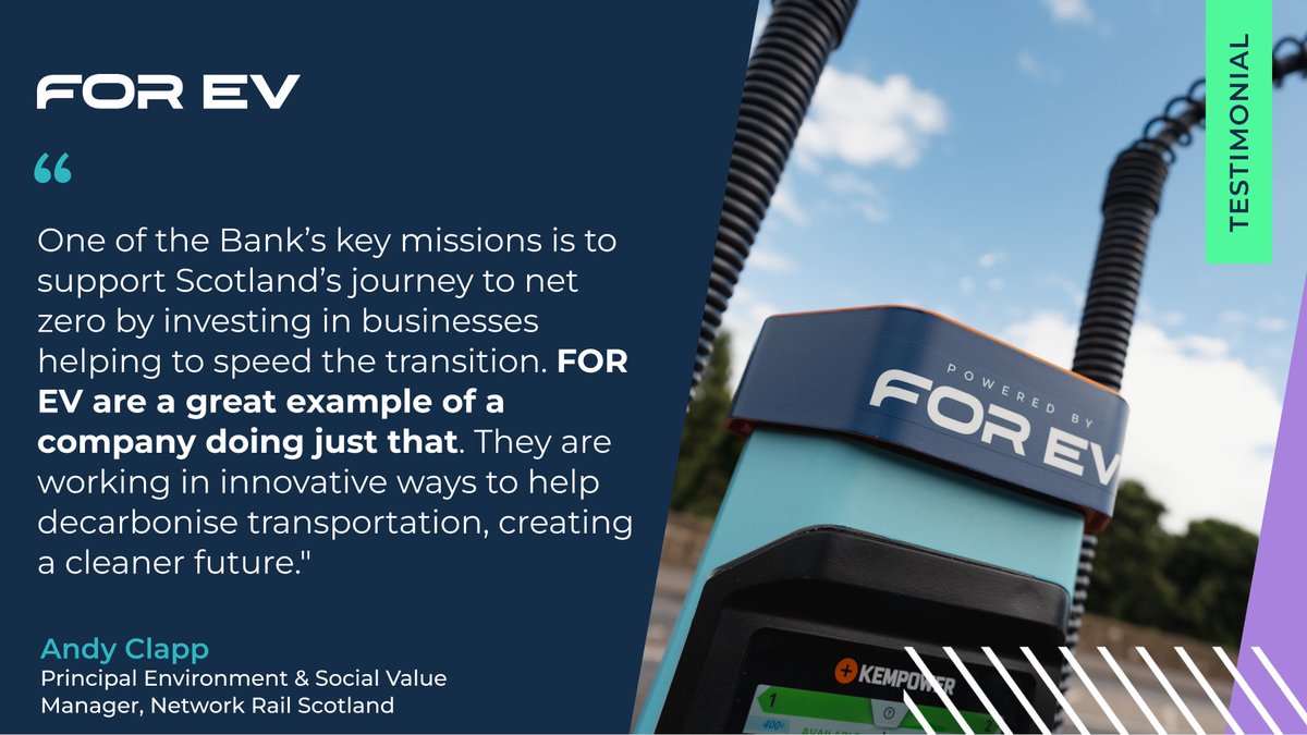 FOR EV (@forevcharging) on Twitter photo Following #WorldEVDay 🌍⚡
At FOR EV, we’re leading fleet electrification—making zero-emission transport accessible and efficient. Backed by <a href="/thebankscot/">The Scottish National Investment Bank</a>, we’re driving Scotland’s net zero journey and helping UK businesses decarbonise. 🌱🚛
Explore more: bit.ly/4bCbUIW Following #WorldEVDay 🌍⚡
At FOR EV, we’re leading fleet electrification—making zero-emission transport accessible and efficient. Backed by <a href="/thebankscot/">The Scottish National Investment Bank</a>, we’re driving Scotland’s net zero journey and helping UK businesses decarbonise. 🌱🚛
Explore more: bit.ly/4bCbUIW
