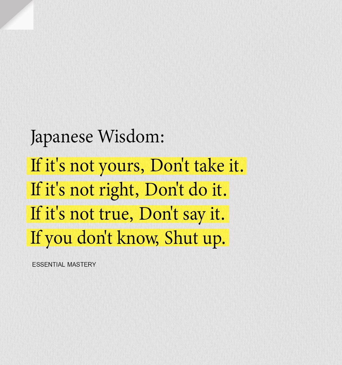 EssentialMastry's tweet photo. Wisdom https://t.co/3NXUq0NoAX