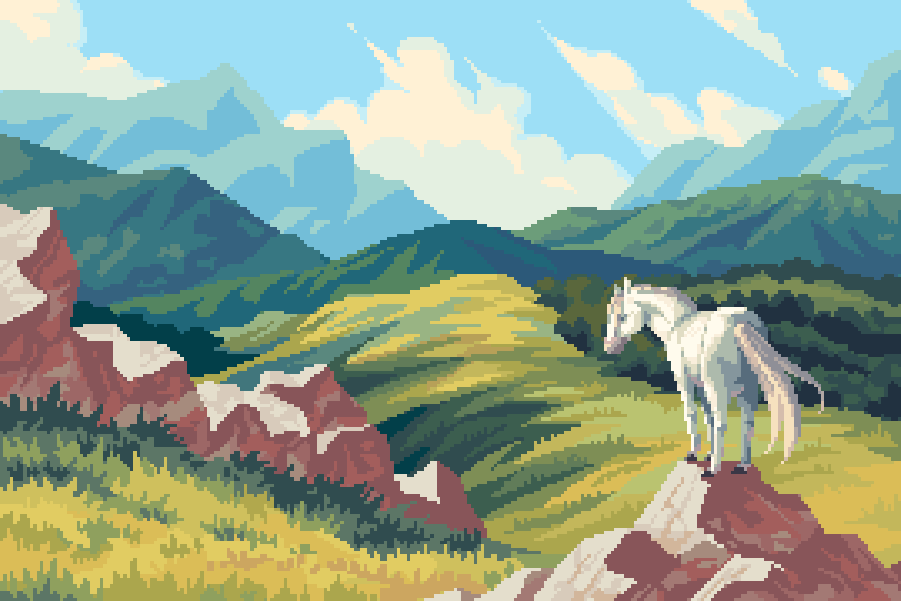 White horse

#pixelart #ドット絵