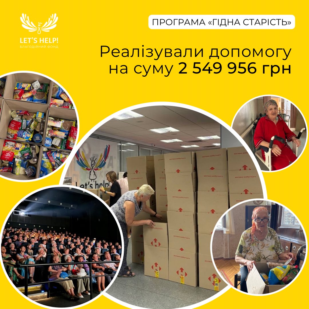 letshelp_com_ua's tweet image. За літо Let's help реалізував благодійну допомогу на 2 млн 549 956 грн 💪 
І поїхала вона у Вінницьку, Дніпропетровську, Київську, Чернігівську, Херсонську, Миколаївську, Житомирську, Одеську, Івано-Франківську, Полтавську, Сумську та Черкаську області

#ГіднаСтарість #letshelp
