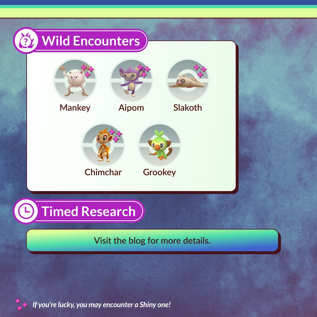 PokemonGoApp's tweet image. Trainers, get your Poké Balls ready and join Oranguru and Passimian in a new Research Day!

Passimian makes its Shiny debut in #PokemonGO on Sunday, September 22, from 2:00 p.m. to 5:00 p.m. local time!

pokemongolive.com/post/research-…