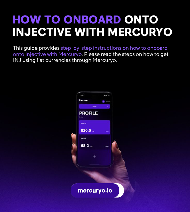 🟣 How To Onboard onto Injective with Mercuryo

This guide provides step-by-step instructions on how to onboard onto @Injective with <a href="/Mercuryo_io/">Mercuryo</a>. Please read the steps on how to get $INJ using fiat currencies through Mercuryo.

Read: blog.injective.com/en/how-to-onbo…

#Injective