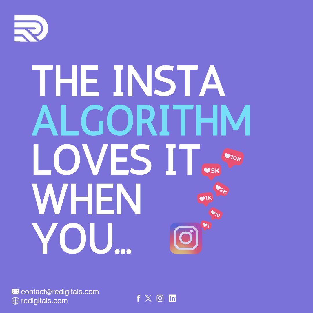 redigitalsllc's tweet image. Want to make the Instagram algorithm your best friend? 🤖 
From consistent posting to engaging content, these tips are your secret weapon. 🚀
For more details, contact us at 👇
Contact@redigitals.com
#ReDigitals 
#AlgorithmSecrets #SocialMediaSuccess