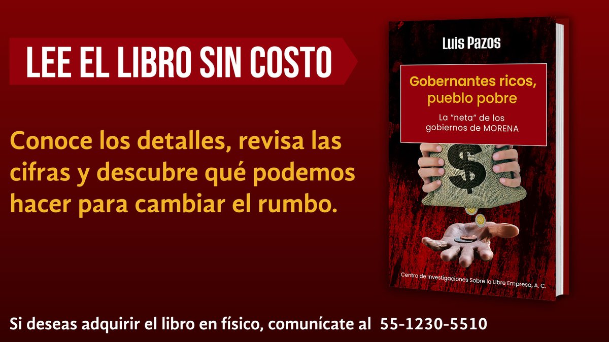 CisleAC's tweet image. Este libro no se basa en suposiciones, sino en hechos y análisis profundos que te ayudarán a comprender la situación actual y lo que podemos esperar en los próximos 6 años.

Lee el libro gratis: cisle.org.mx/gobernantes-ri…