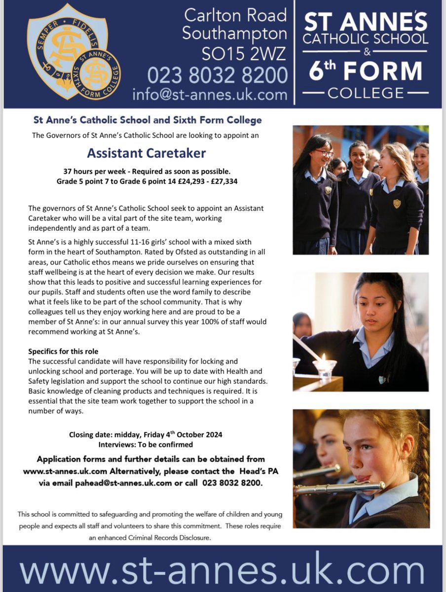 St Anne's Catholic School and Sixth Form College tweet media