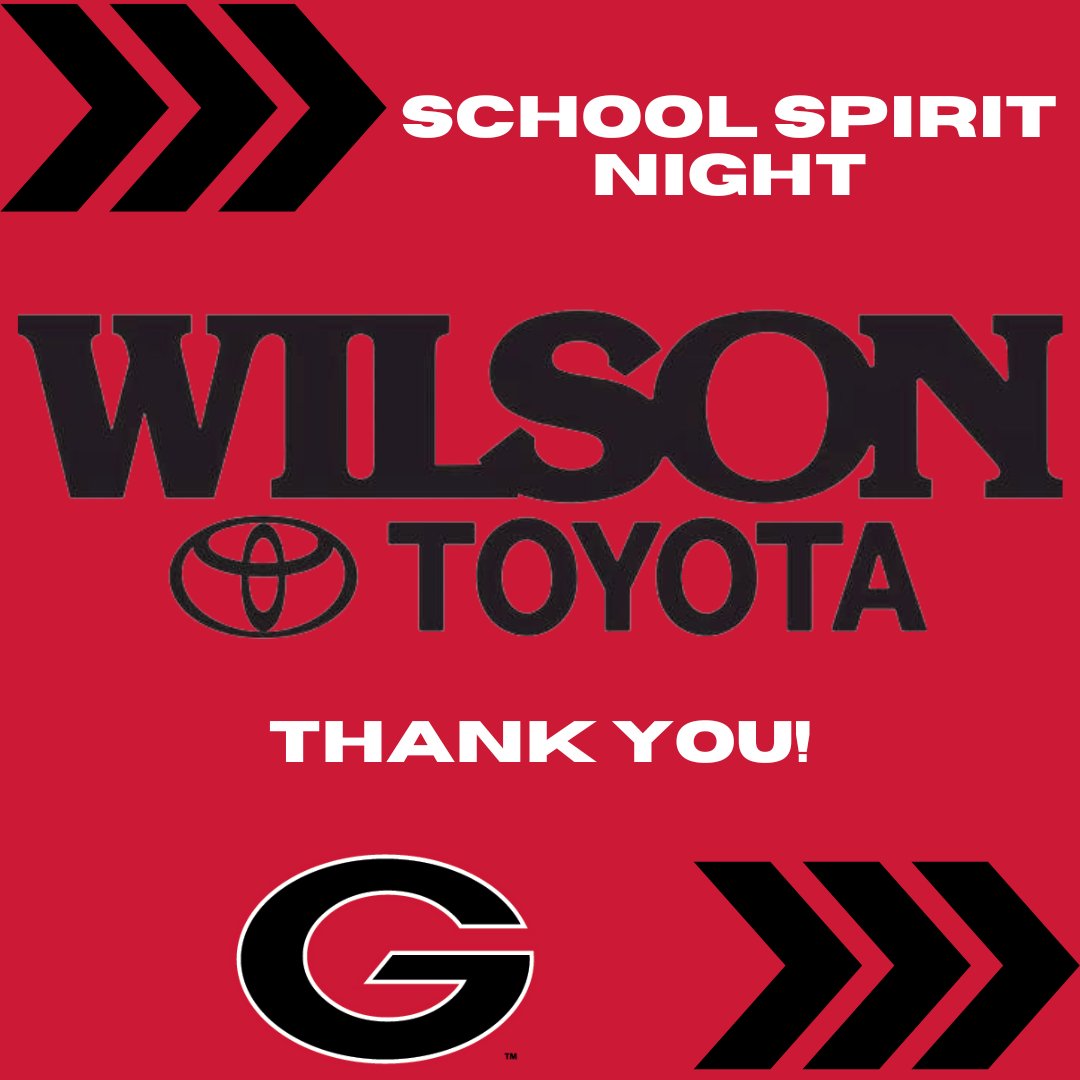 The Gilbert Activities Department would like to thank Wilson Toyota of Ames again for sponsoring our School Spirit Night. All Gilbert high school students will get free admission to our football game on Friday night. Thank you Wilson Toyota!