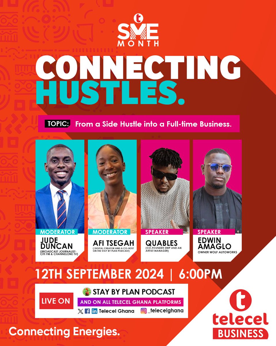 staybyplanpod's tweet image. CONNECTING HUSTLES WITH @TelecelGhana !!!

Stay by Plan special episode with @mensaduncan , @Quables and Edwin Amaglo !!!

Out tomorrow! Retweet share and anticipate 🔥🔥🔥🔥🔥

#ConnectingHustles
#TelecelGhana