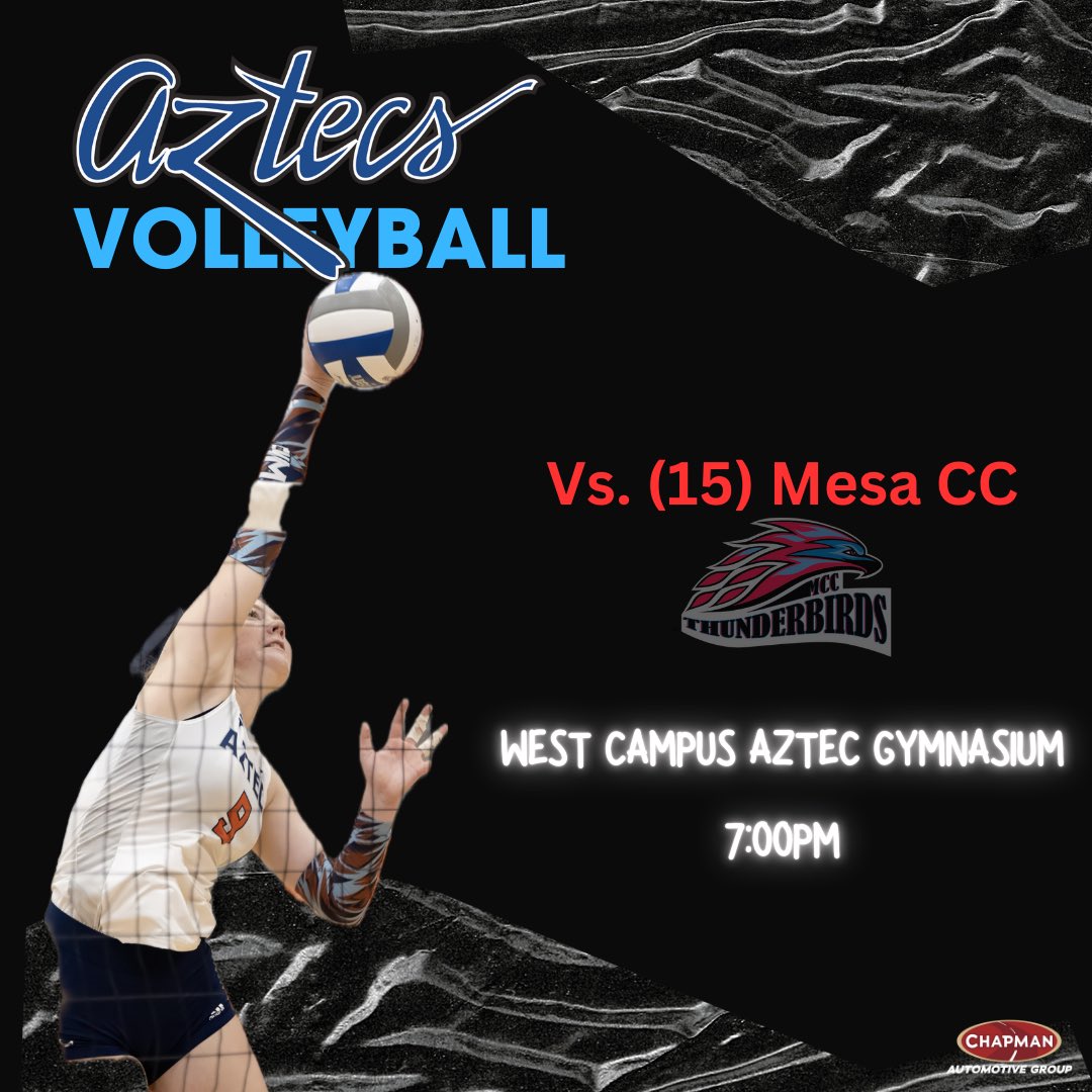 PimaAthletics (@pimaathletics) on Twitter photo GAMEDAY!!! Aztecs <a href="/PimaVolleyball/">Pima Volleyball</a> (6-5, 3-1 in ACCAC) is back at the West Campus Aztec Gymnasium TONIGHT as they face off against (15) Mesa CC <a href="/TBird_Athletics/">Mesa Thunderbirds Athletics</a> (7-2, 4-1).
See the live stream with <a href="/sirk_ryan/">Ryan Sirk</a> on commentary:
m.youtube.com/watch?v=dNLhQa…
#PimaVolleyball #AztecTOUGH GAMEDAY!!! Aztecs <a href="/PimaVolleyball/">Pima Volleyball</a> (6-5, 3-1 in ACCAC) is back at the West Campus Aztec Gymnasium TONIGHT as they face off against (15) Mesa CC <a href="/TBird_Athletics/">Mesa Thunderbirds Athletics</a> (7-2, 4-1).
See the live stream with <a href="/sirk_ryan/">Ryan Sirk</a> on commentary:
m.youtube.com/watch?v=dNLhQa…
#PimaVolleyball #AztecTOUGH