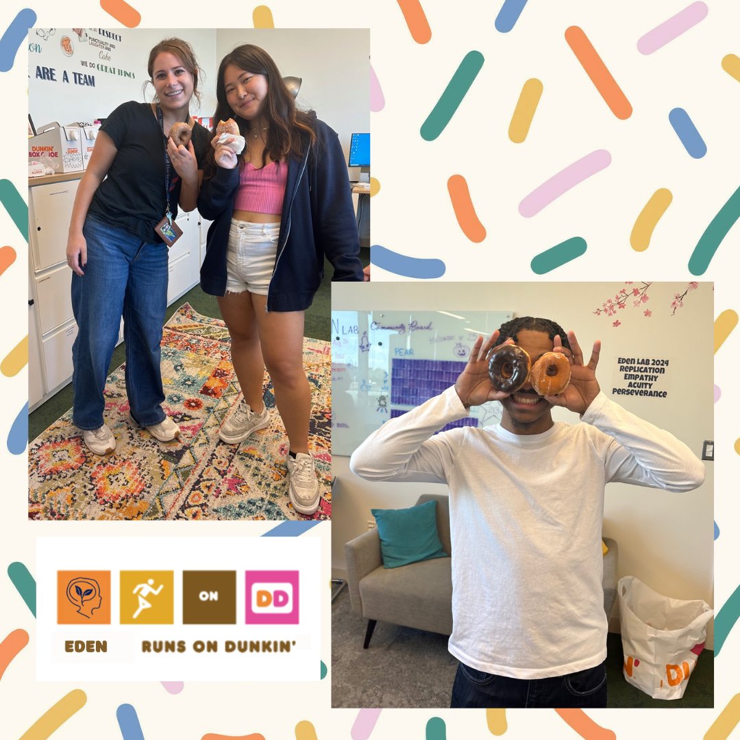 EDENLabUPenn's tweet image. Coffee & donut break yesterday! ☕️🍩So lovely to catch up with everyone over some midday sweet treats 🩷🧡🤎 #edenrunsondunkin