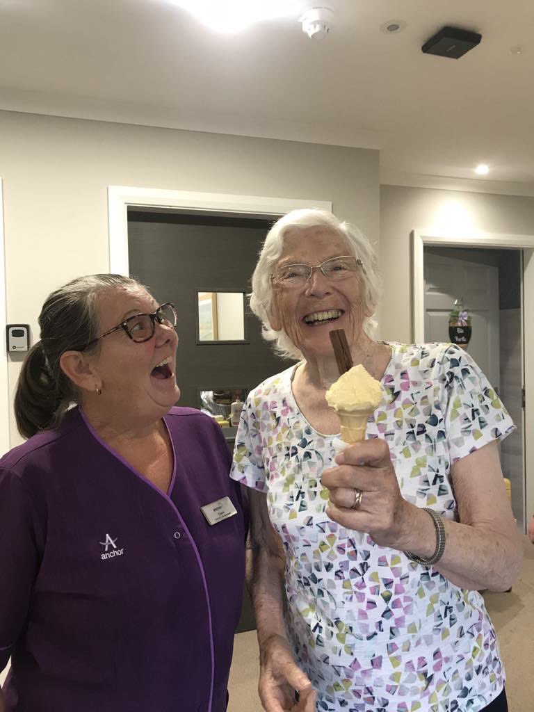 Enjoying home made 99 ice creams before the summer ends <a href="/AnchorLaterLife/">Anchor</a> #summer #icecream #care #carehomes #sunshine