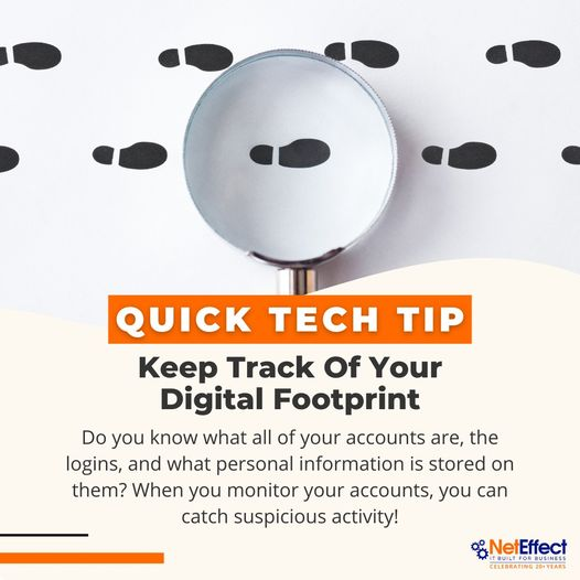 NetEffectLV's tweet image. Did you know that most people have an average of 90 online accounts?
If you’re not using old accounts, DELETE them. Having extra accounts floating around the internet makes you a bigger target for hackers.
#quicktechtip #shortcut #lifehack #NetEffect #LasVegas