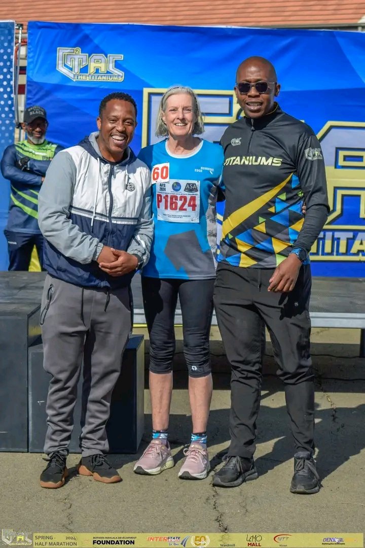 Centre City Titaniums Athletics Club (@c2titaniumsac) on Twitter photo ๐๐๐ ๐๐๐ง๐๐๐ข๐ฅ๐ฌ ๐ช๐๐ก๐ก๐๐ฅ๐ฆ - ๐ง๐๐ง๐๐ก๐๐จ๐ ๐ฆ ๐ฆ๐ฃ๐ฅ๐๐ก๐ ๐๐๐๐ ๐ ๐๐ฅ๐๐ง๐๐ข๐ก ๐ญ๐ฌ๐๐
๐ช๐ข๐ ๐๐ก
40 - 49 Yrs - Yolanda Van Vurren (SANDF) 49:50
50 - 59 Yrs - Nozenziwe Moroka (Mangaung AC) 1:20:11
60 - 69 Yrs - Ronel Erasmus (Running Edge Club) 57:20 ๐๐๐ ๐๐๐ง๐๐๐ข๐ฅ๐ฌ ๐ช๐๐ก๐ก๐๐ฅ๐ฆ - ๐ง๐๐ง๐๐ก๐๐จ๐ ๐ฆ ๐ฆ๐ฃ๐ฅ๐๐ก๐ ๐๐๐๐ ๐ ๐๐ฅ๐๐ง๐๐ข๐ก ๐ญ๐ฌ๐๐
๐ช๐ข๐ ๐๐ก
40 - 49 Yrs - Yolanda Van Vurren (SANDF) 49:50
50 - 59 Yrs - Nozenziwe Moroka (Mangaung AC) 1:20:11
60 - 69 Yrs - Ronel Erasmus (Running Edge Club) 57:20